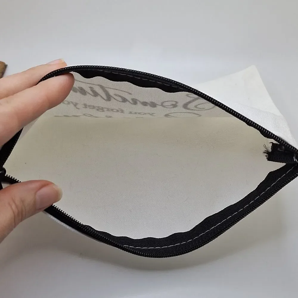 cotton motivational saying cosmetic bag travel case